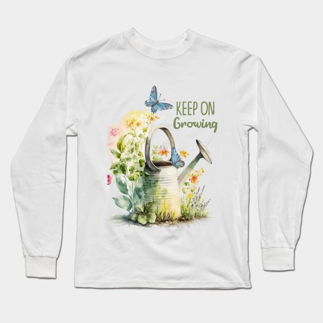 Watering Can Melody Long Sleeve T-Shirt by Jean Plout Designs